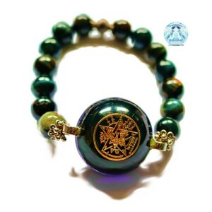 Pulsera Tetragrammatón Shungit y ojo de halcón