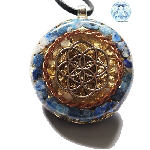 Semilla de la vida con citrino y lapislazuli